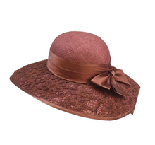 Carica l&#39;immagine nel visualizzatore di Gallery, CAPPELLO CERIMONIA PRIMAVESI MARRONE
