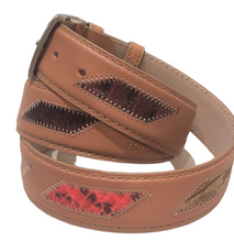 Carica l&#39;immagine nel visualizzatore di Gallery, Cintura Sportiva/Jeans Cuoio vintage 4 cm  CT200224 Cognac
