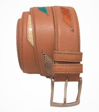 Carica l&#39;immagine nel visualizzatore di Gallery, Cintura Sportiva/Jeans Cuoio vintage 4 cm  CT200224 Cognac

