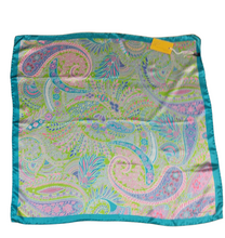Carica l&#39;immagine nel visualizzatore di Gallery, FOULARD  SETA ACQUAMARINE TURCHESE FANTASIA H00073
