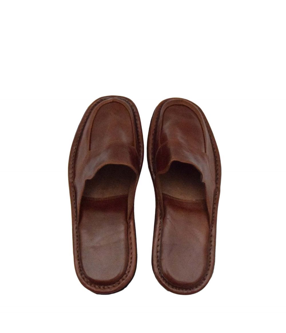 PANTOFOLE UOMO CUOIO DI BERARDINO 1045-43 MARRONE
