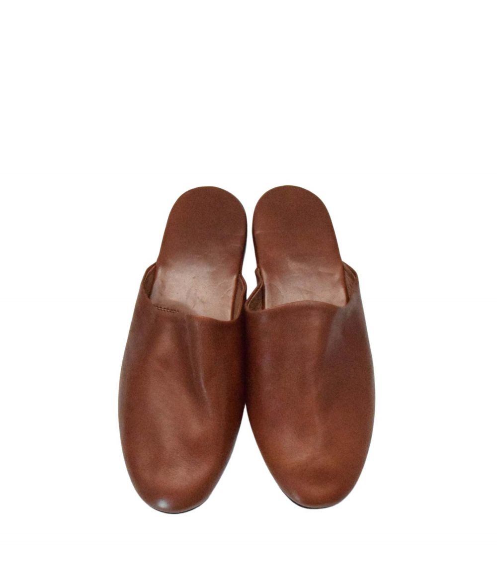 PANTOFOLE UOMO CUOIO DI BERARDINO 1041-40 MARRONE