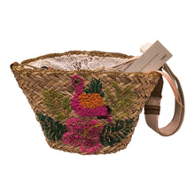 Carica l'immagine nel visualizzatore di Gallery, Borsa paglia Alessia Massimo con ricamo floreale in rafia
