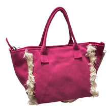 Carica l'immagine nel visualizzatore di Gallery, Borsa Beverly Hills Polo Club tessuto Canvas fucsia con frange
