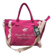 Carica l'immagine nel visualizzatore di Gallery, Borsa Beverly Hills Polo Club tessuto Canvas fucsia con frange
