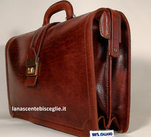 Carica l&#39;immagine nel visualizzatore di Gallery, Borsa  Porta PC  Cuoio DI BERARDINO BPM00045 Marrone
