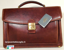 Carica l&#39;immagine nel visualizzatore di Gallery, Borsa porta pc cuoio DI BERARDINO BPM00021
