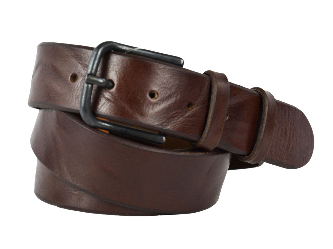 Cintura Sportiva Jeans Cuoio vintage 4 cm  OLD GALLES CTJ00134 Moro
