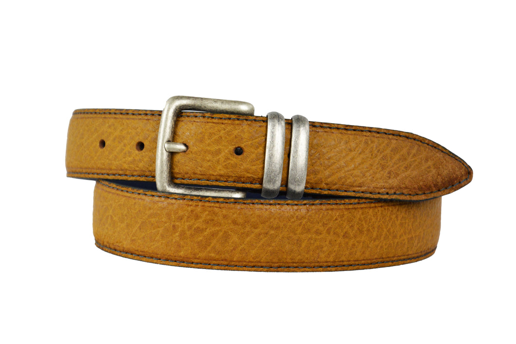 Cintura Sportiva Jeans Cuoio martellato 3,5cm CT200005 Cognac