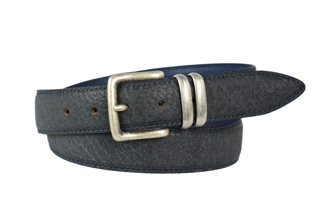 Cintura Sportiva Jeans cuoio martellato 3,5 cm  CT200005 Grigio